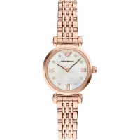 Emporio Armani Analoginen kello 'GIANNI' roseekulta / helmenvalkoinen