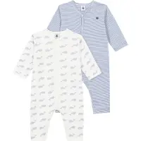 Petit Bateau Yöpuvut - 2 kpl - Valkoinen/Sininen - - 12 kuukautta - Yöpuvut