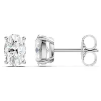 Lykken Elegance ovaalit timanttikorvakorut valkokulta 1.00 ct