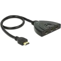 DeLOCK 87619, HDMI, Musta, 1024 x 768 (XGA), 1600 x 1200 (UXGA), 1920 x 1080 (HD 1080), 640 x 480 (VGA), 800 x 600 (SVGA), 0,6 m