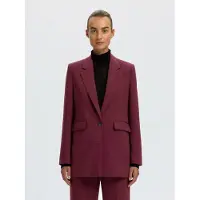 Selected Slwrita Ls Relaxed Blazer Mel Noos - Burgundy - 42