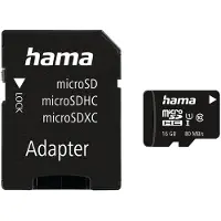 Hama MicroSDHC 16 Gt C10 UHS-I 80 MT/s