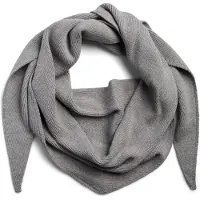 Pieces Pckomma Rib Big Triangle Scarf Noos Bc - Grey - ONE SIZE