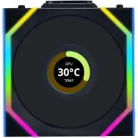 Lian Li UNI FAN SL Wireless LCD PWM ARGB -tuuletin, nestelaakeri, 120 mm, musta