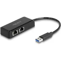 DeLOCK 64194, Langallinen, USB, Ethernet, 5000 Mbit/s, Musta