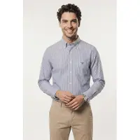 Gant Reg Poplin Stripe Shirt - Blue - M