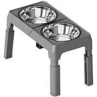 Semoic Ortable Non-Slip Elevated Dog Bowls - Foldable Raised Feeder Bowls Stand Set with 2 Stainless Steel Bowls