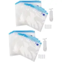 MaxPower Sous Vide -pussit 30 Pack Uudelleenkäytettävät Sähköinen tyhjiö Ruoan säilytys Turvallinen tiiviste liesi 2 käsipumpulla