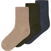 Name it Nmmnobbu 3P Sock - Khaki green - 31-33