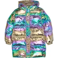 The New Unicca Puffer-takki Metallic Multicolor Metallic Multicolor 7-8 Y Laivastonsininen 7-8 vuotta Tytöt