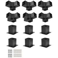 DUOKU Pergolan tukijalat - - SSA6C4E2 - Hiiliteräs - 12 kappaletta - 92x92 mm