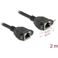 DeLOCK 90785, 2 m, Cat6a, S/FTP (S-STP), RJ-45, RJ-45, Musta