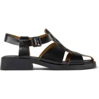 Camper for woman. K201489-001 Dana leather sandals black (39), 1 to 3 cm, Buckle, Casual