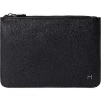 Hackett for man. HM4100085 Black multi-purpose leather bag (OSFA), Casual, Classic
