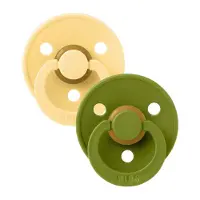 BIBS Pacifier Colour Latex Pale Butter/Wasabi Size 3 2pcs