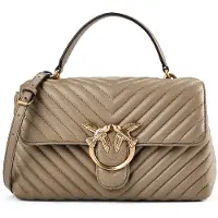 Pinko Love Lady Käsilaukku Nahka 25 cm Harmaa