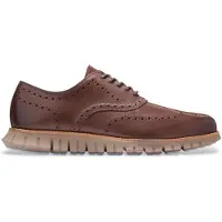 Cole Haan for man. C45383 Zerogrand Remastered Wingtip Oxford Brown Leather Shoes (43), Flat, Laces, Casual, Classic