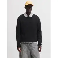 Jack & jones Jorchamberi Knit Jacquard Crew Neck - Black - XXL