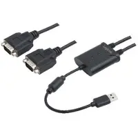 Logilink AU0031, Musta, USB A-tyyppi, DB-9, Uros, Uros, 201 mm