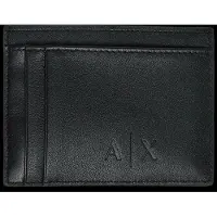 Armani Exchange for man. XM000169AF22541UC001 Black smooth textured leather card holder with multiple slots (OSFA), Casual