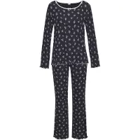 s.Oliver Pyjama marine / tummanharmaa / offwhite