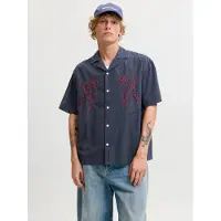 Jack & Jones Joratocha Embroidery Shirt Ss - Navy - L