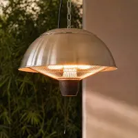 LUCANDE Theriona -riippuva terassilämmitin, hopea, Ø 42 cm, IP24 - , Theriona, Metallinsävyinen, Alumiini, Moderni