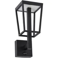 LUCANDE LED-ulkoseinävalaisin Lynx, 35,5 cm, musta, liiketunnistin Lynx, Musta, Metalli, Moderni