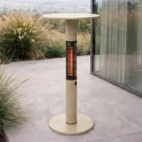 LUCANDE Flamara – terassilämmitin, beige, korkeus 110 cm, IP55 – , Flamara, Beige, Alumiini, Moderni