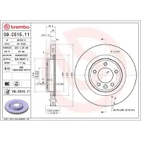 Brembo Jarrulevy 09C51511 takana, tuuletettu, erittäin hiilihappoinen, 1 Kappale