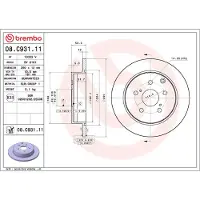 Brembo Jarrulevy 08C93111 takana, täysi, 1 Kappale