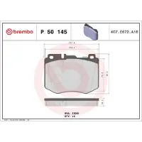 Brembo Jarrupalat Etu, P 50 145 - Mercedes - Glc, Cls-klass, E-klass