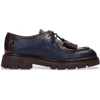 Hispanitas for woman. CHI265157 Newyork Navy Blue Leather Shoes (37), 1 to 3 cm, None, Casual