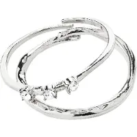 Pilgrim Ivarin Rings, 2-In-1 Set, Silver-Plated - Silver - ONE SIZE