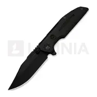 We Knife Muster kääntöveitsi, Black Titanium, Black Stonewash