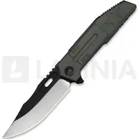 We Knife Barracks kääntöveitsi, Dark Olive Titanium, Hand Polished Satin/Black Stonewash
