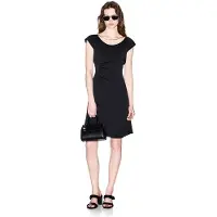 Armani Exchange for woman. XW002301AF21553UC001 Black satin crepe midi dress (XXS), Casual, Polyester, Short sleeve
