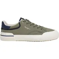 Pepe Jeans for man. PMS300018 Shoes Nolan Basic green (41), Fabric, Flat, Laces, Casual
