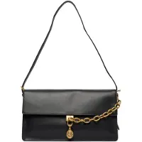 Tommy Hilfiger Crest Leather Conv Shoulder Bag - Black - ONE SIZE