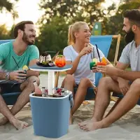 24hShop 3-in-1 kylmälaukku pöydällä / kannettava kylmälaatikko 15,1 litraa pullonavaajalla ja kahvalla