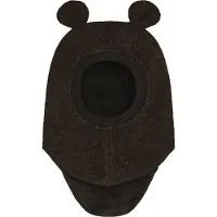 Huttelihut Villakypärämyssy + Korvat, Dark Brown Melange, 50