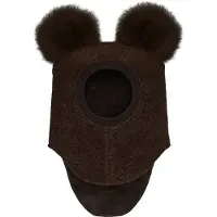 Huttelihut Kypärämyssyt - Villa/Puuvilla - Dark Brown Melange M. - - 2-4 v (92-104) - Kypärämyssyt - 2-kerroksinen