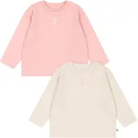 Konges Sløjd 2 Kpl:n Pakkaus Pitkähihaisia T-paitoja Pink Dolphin Antique White Pink Dolphin/Antique White-4Y Valkoinen 4 vuotta Tytöt