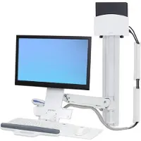 Ergotron StyleView Sit-Stand Combo System, Small CPU Holder (white) (45-273-216)