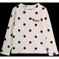 Mini Rodini Dots Aop Dog Ls Tee - Cream - 80/86