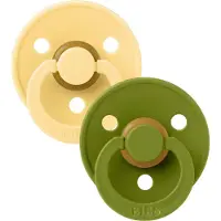 BIBS Pacifier Colour Latex Pale Butter/Wasabi Size 2 2pcs