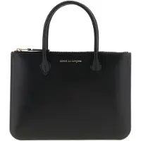 Comme des Garcons Wallet Leather Tote - Black - ONE SIZE
