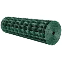DUOKU Vihreä Metalliverkko--5 x 10 cm silmukoilla, 1 x 25 m hitsattu aitaus, galvanoitu rautalanka