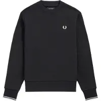 Fred perry for man. M7535 Navy crew neck sweatshirt (S), Casual, Cotton