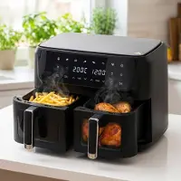 Adler Dual Air Fryer 6,5 l + 4,5 l / Kaksikammioinen ilmakeittimen / Kaksikammioinen ilmakeittimen